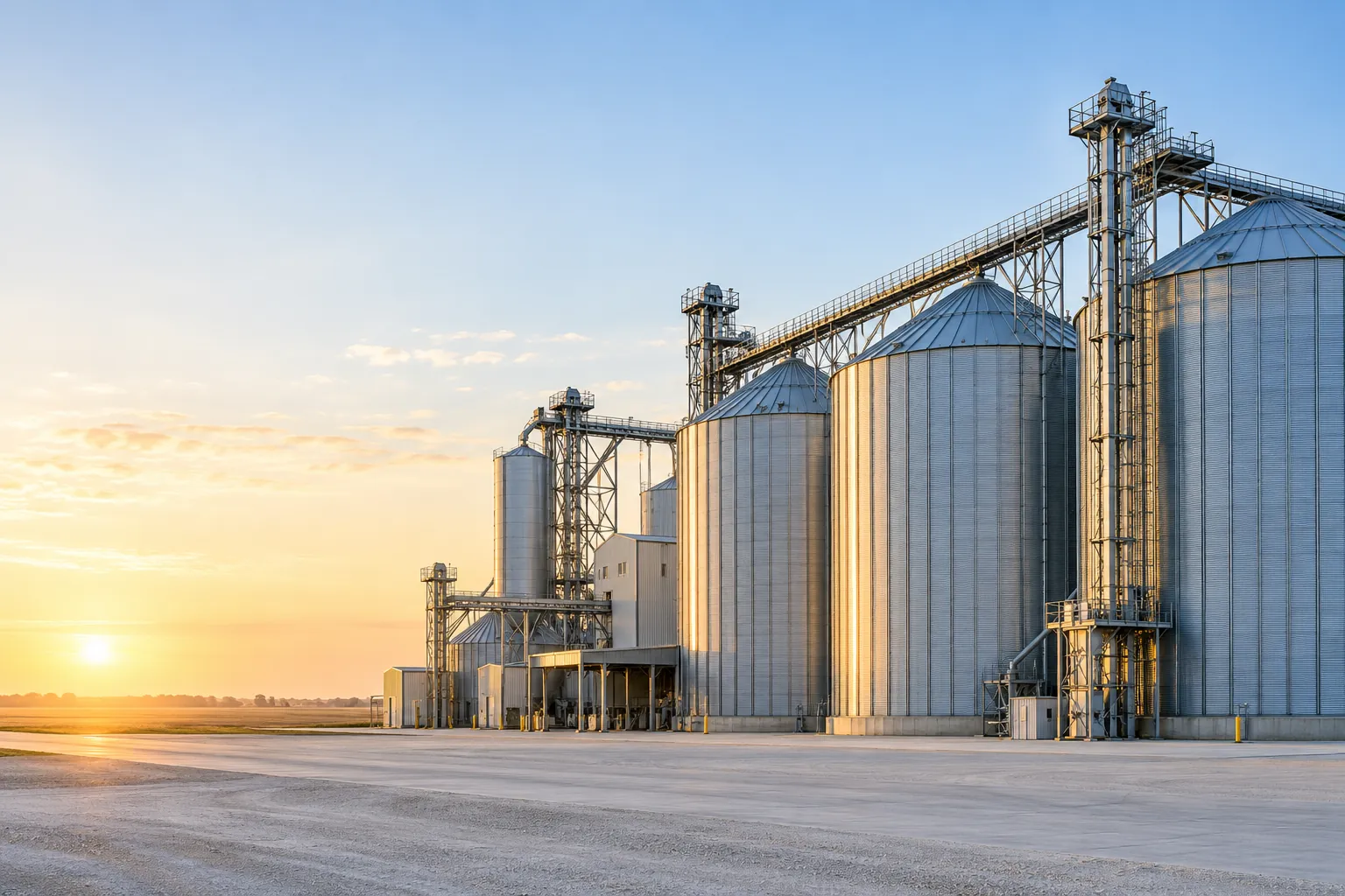 Industrial grain storage and manufacturing facilities